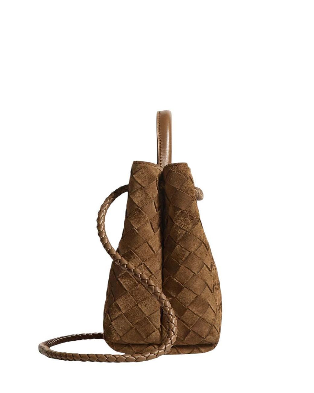 Bottega Veneta Brown Dark Andiamo Medium Satchel