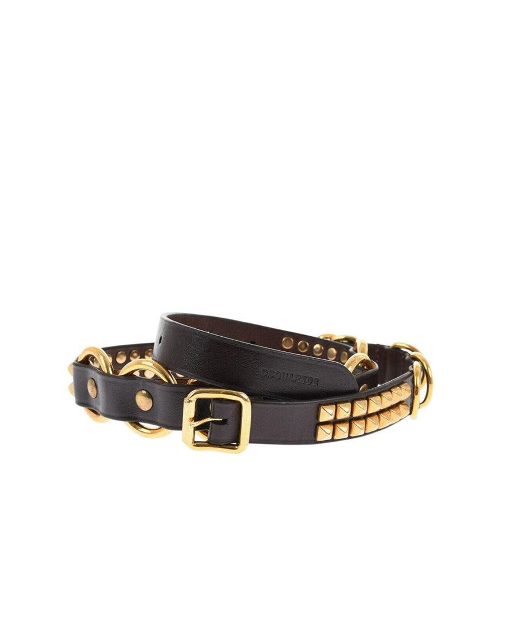 DSquared² Black Studded Casual Belt