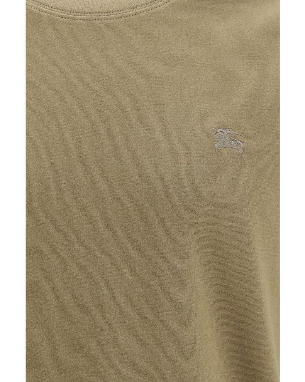 Burberry Green Khaki Crew Neck T-Shirt for men
