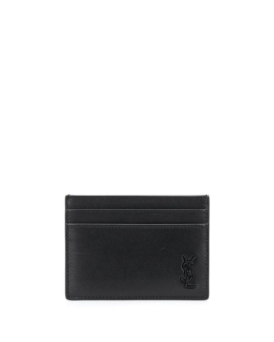 Saint Laurent Black Logoed Card Holder for men