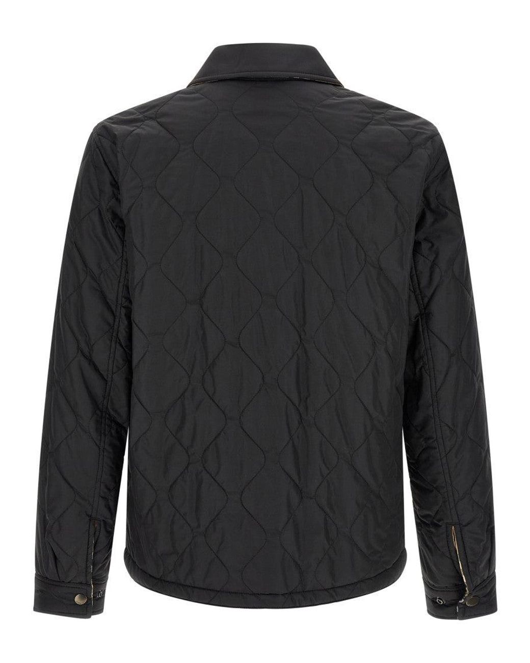 Burberry Black Quilted Shirt Collar Jacket for men