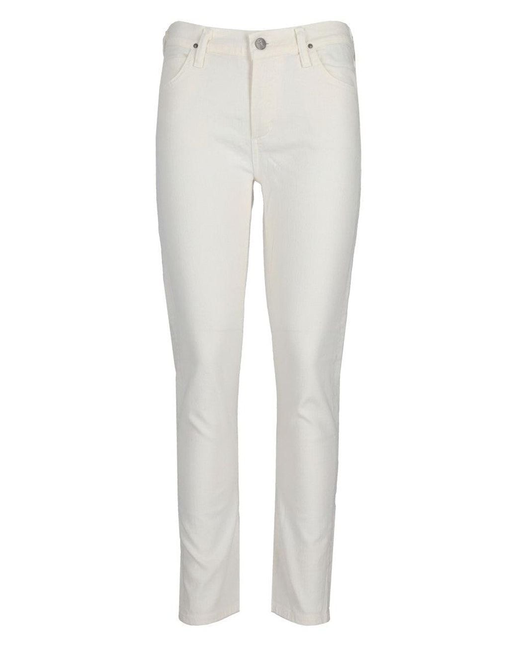Citizens of Humanity White Slim Mid Rise Jeans
