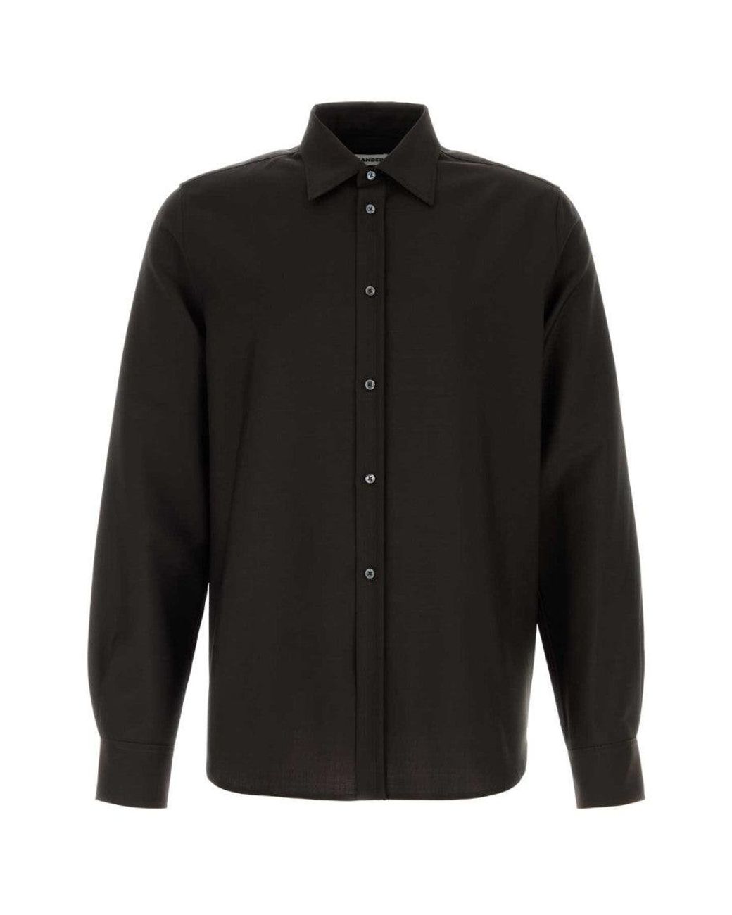 Jil Sander Black Regular Solid Shirt for men