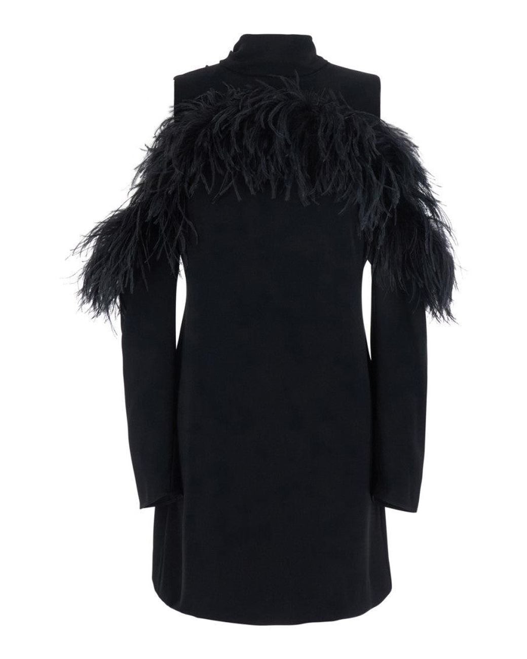 P.A.R.O.S.H. Black Turtle Neck Mini Dress