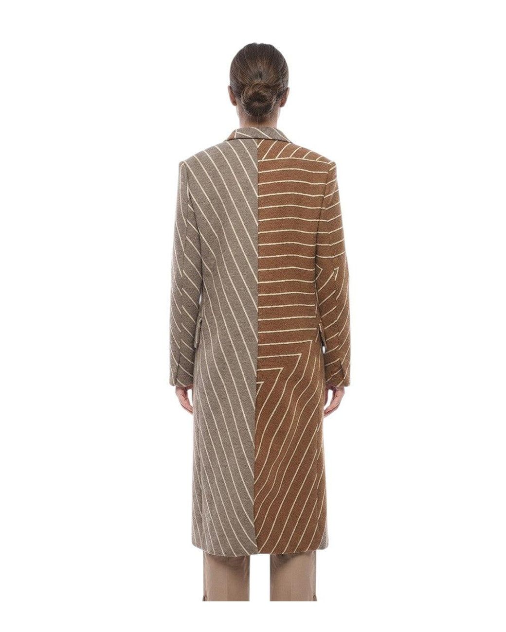 Stella McCartney Brown Stripes Trench Coat