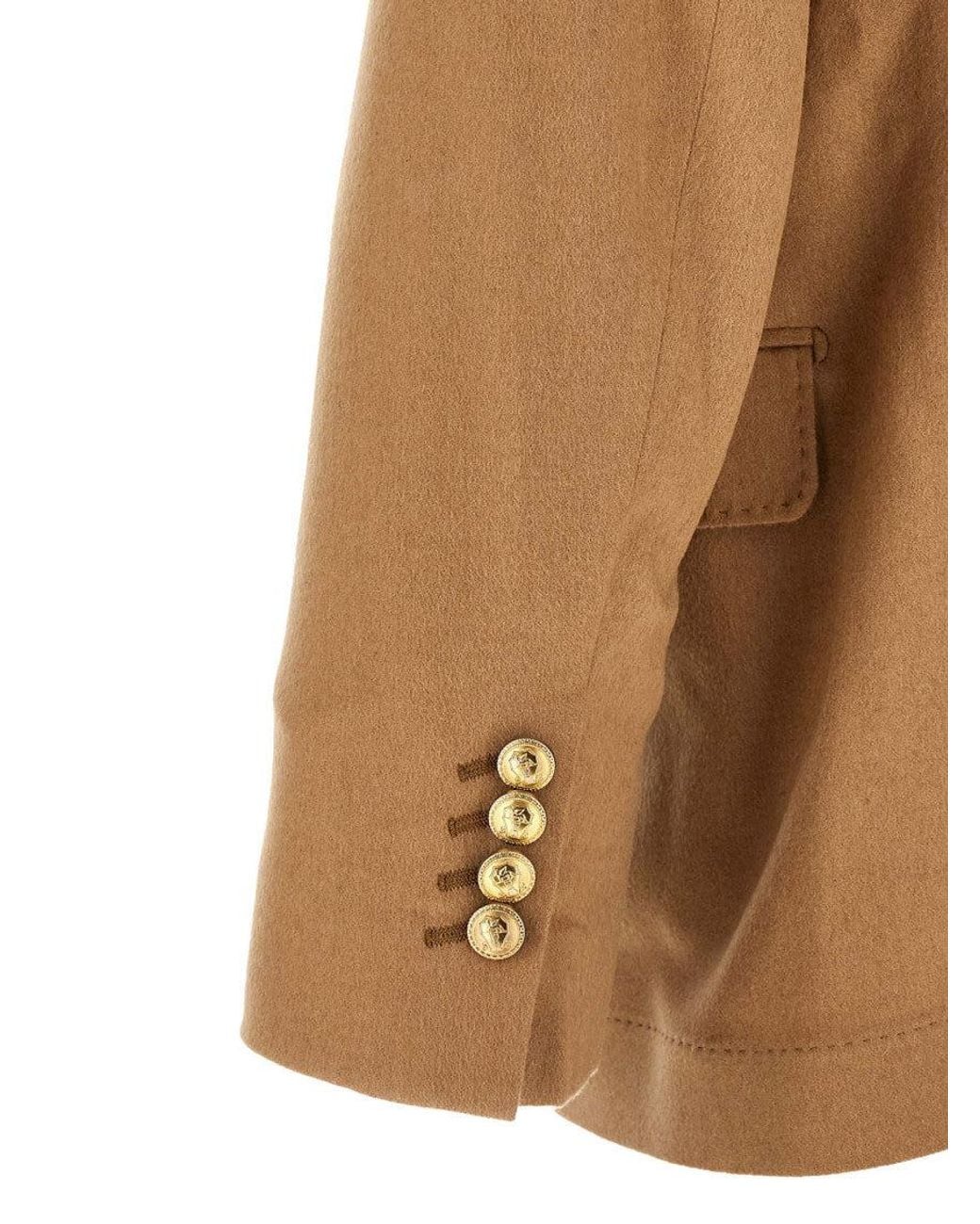 Brunello Cucinelli Brown Light Peaked Lapel Blazer for men