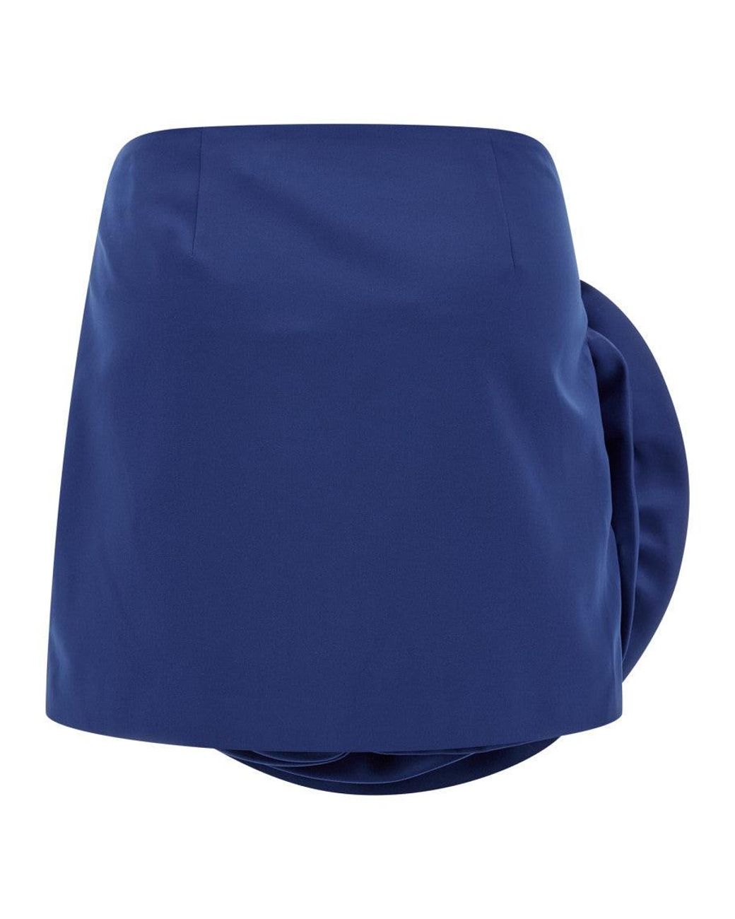 ROTATE BIRGER CHRISTENSEN Blue Maxi Flower-Appliqué Satin Skirt