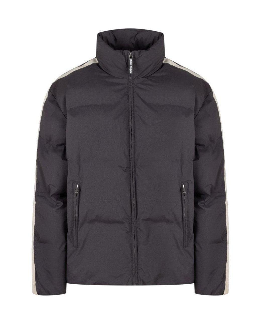 Palm Angels Gray Track Puffer Jacket for men