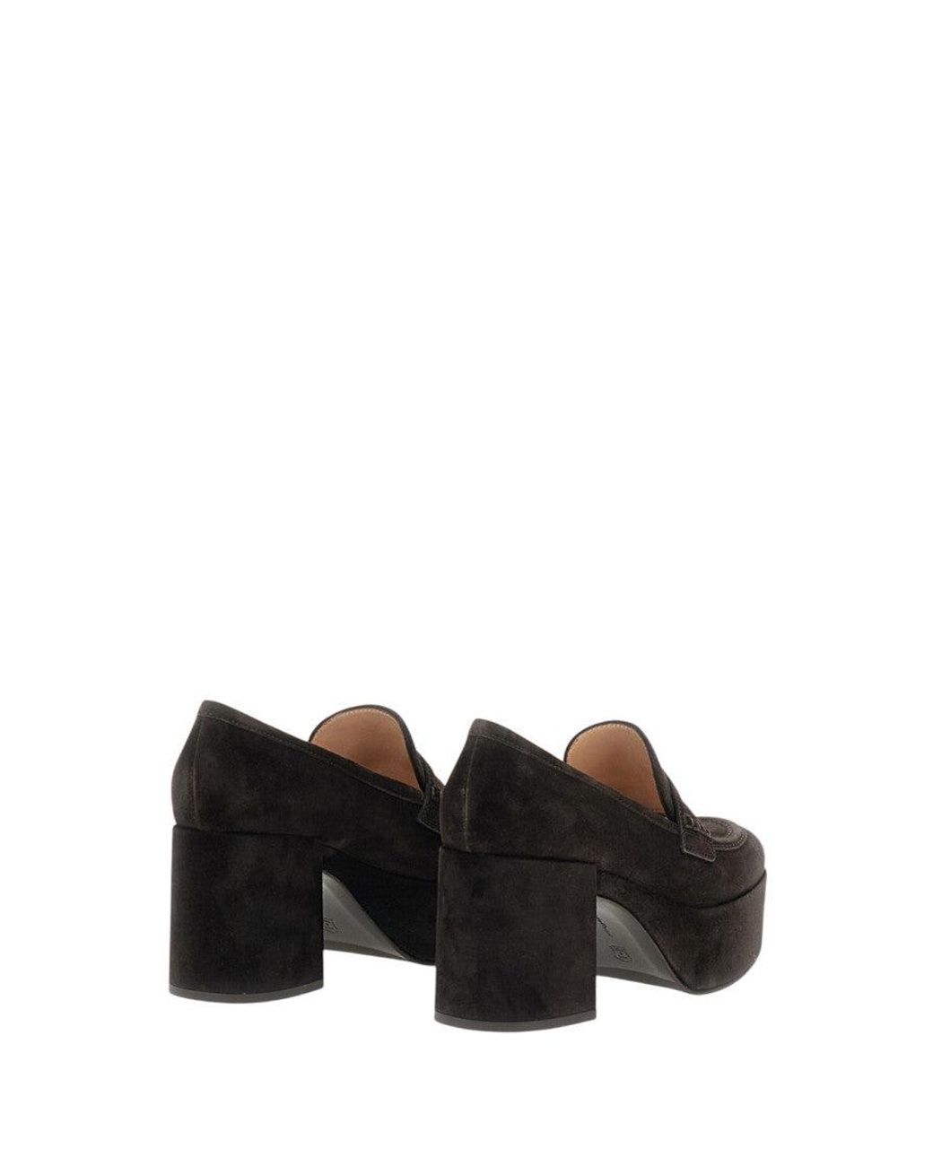 Gianvito Rossi Black Suede Loafer Pumps