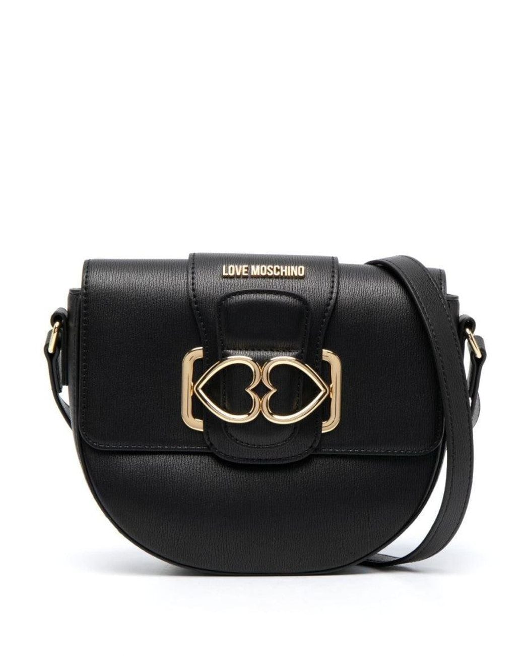 Love Moschino Black Heart-Plaque Small Crossbody Bag