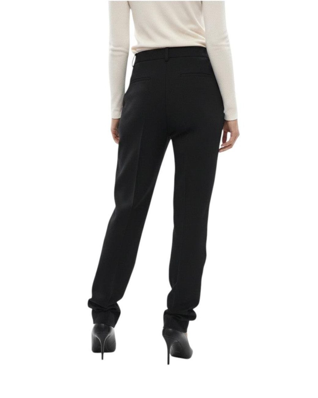 Saint Laurent Black Tapered Flat Front Pant
