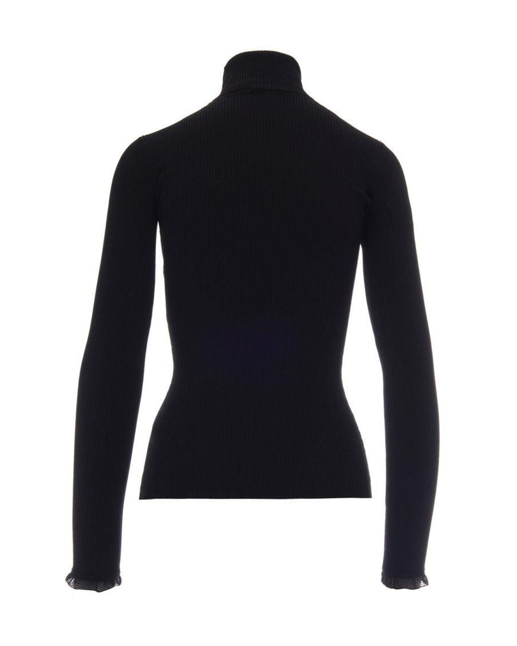 Elisabetta Franchi Black Knitted Turtle Neck Sweater
