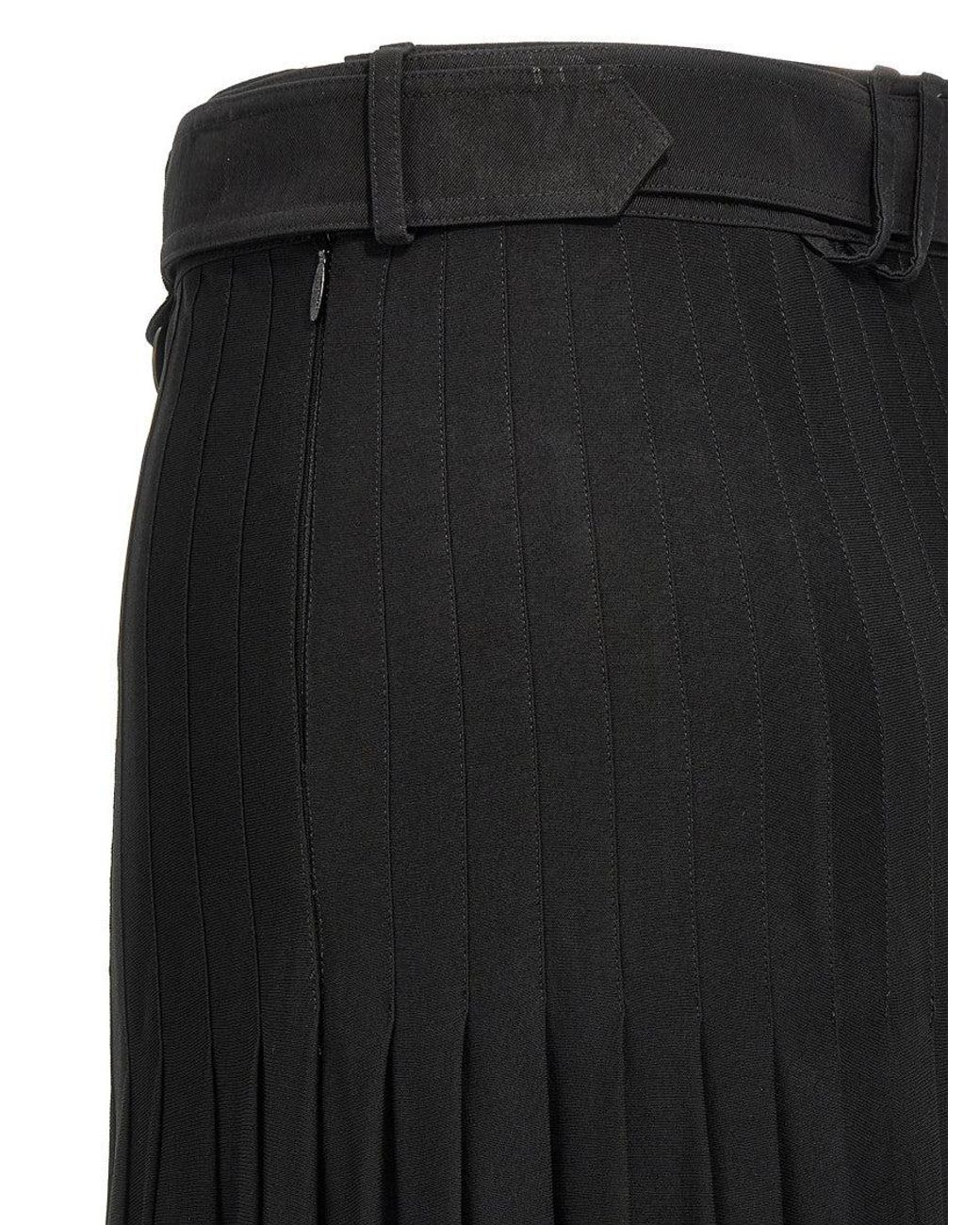Burberry Black Pleated Viscose Skirt