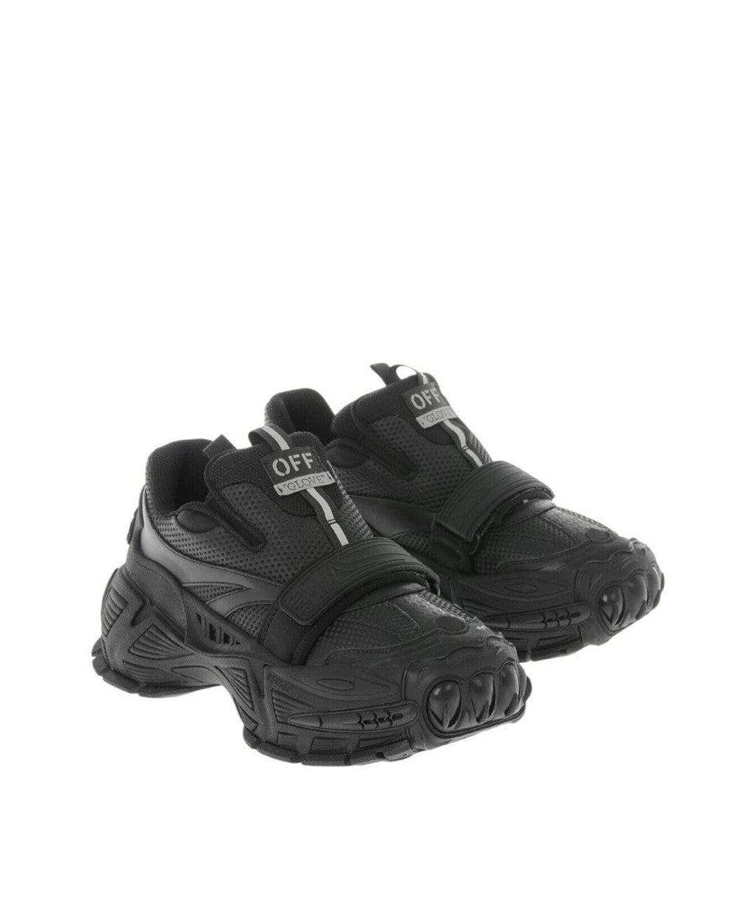 Off-White c/o Virgil Abloh Black Leather Slip-On Sneakers