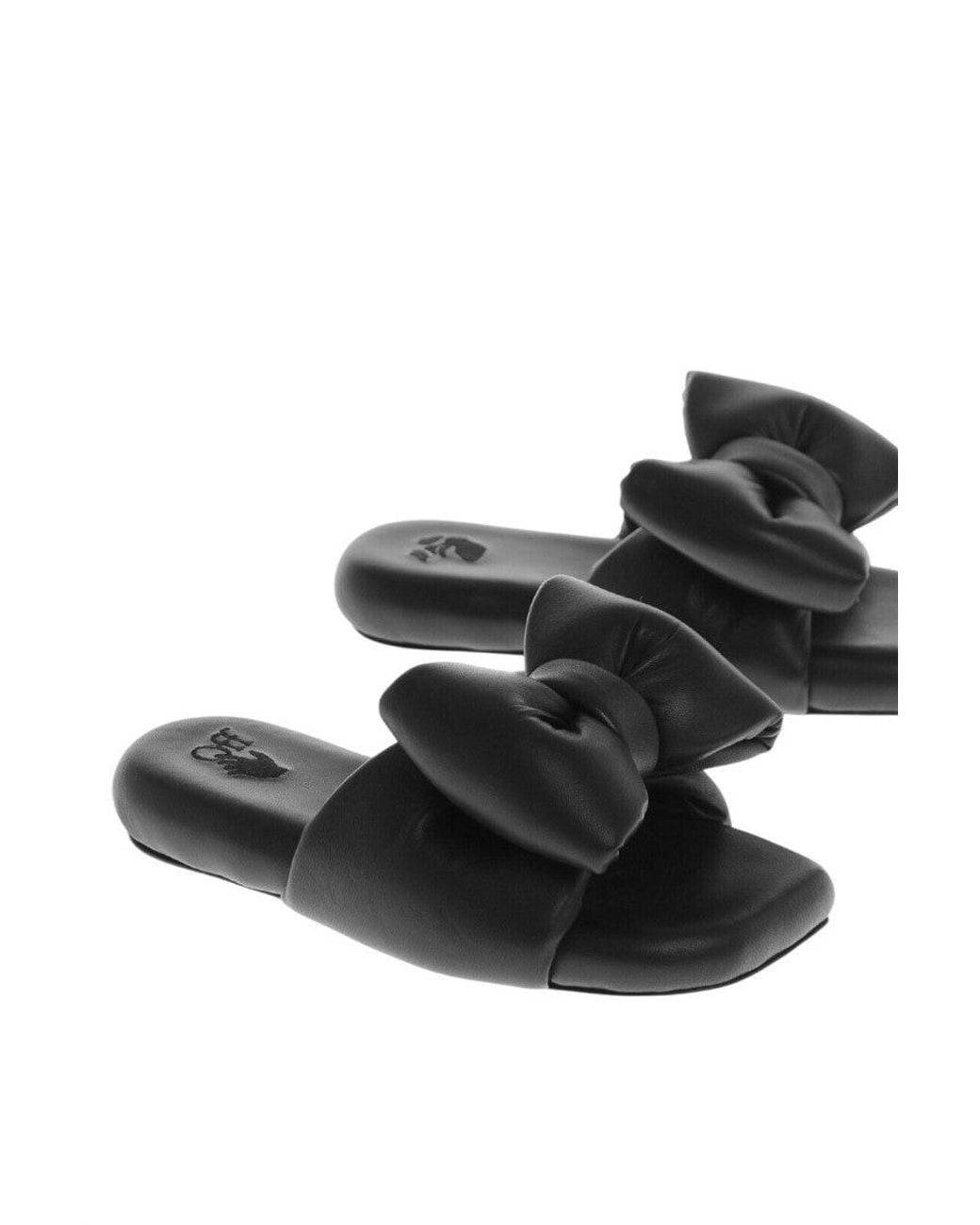 Off-White c/o Virgil Abloh Black Bow Leather Sandals