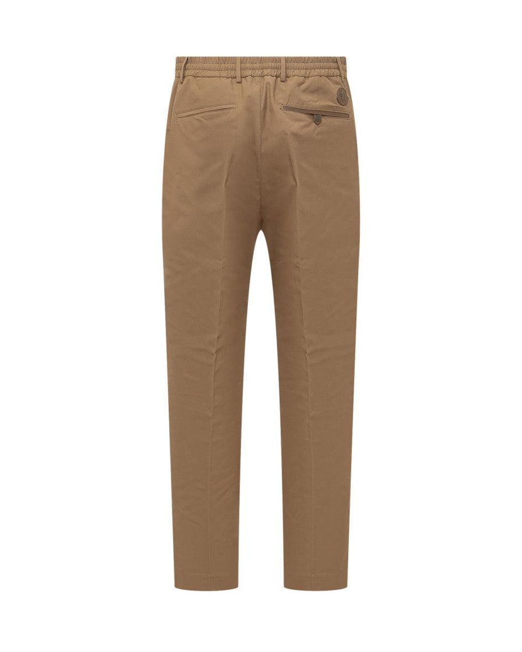 Moncler Natural Flat Front Pants for men