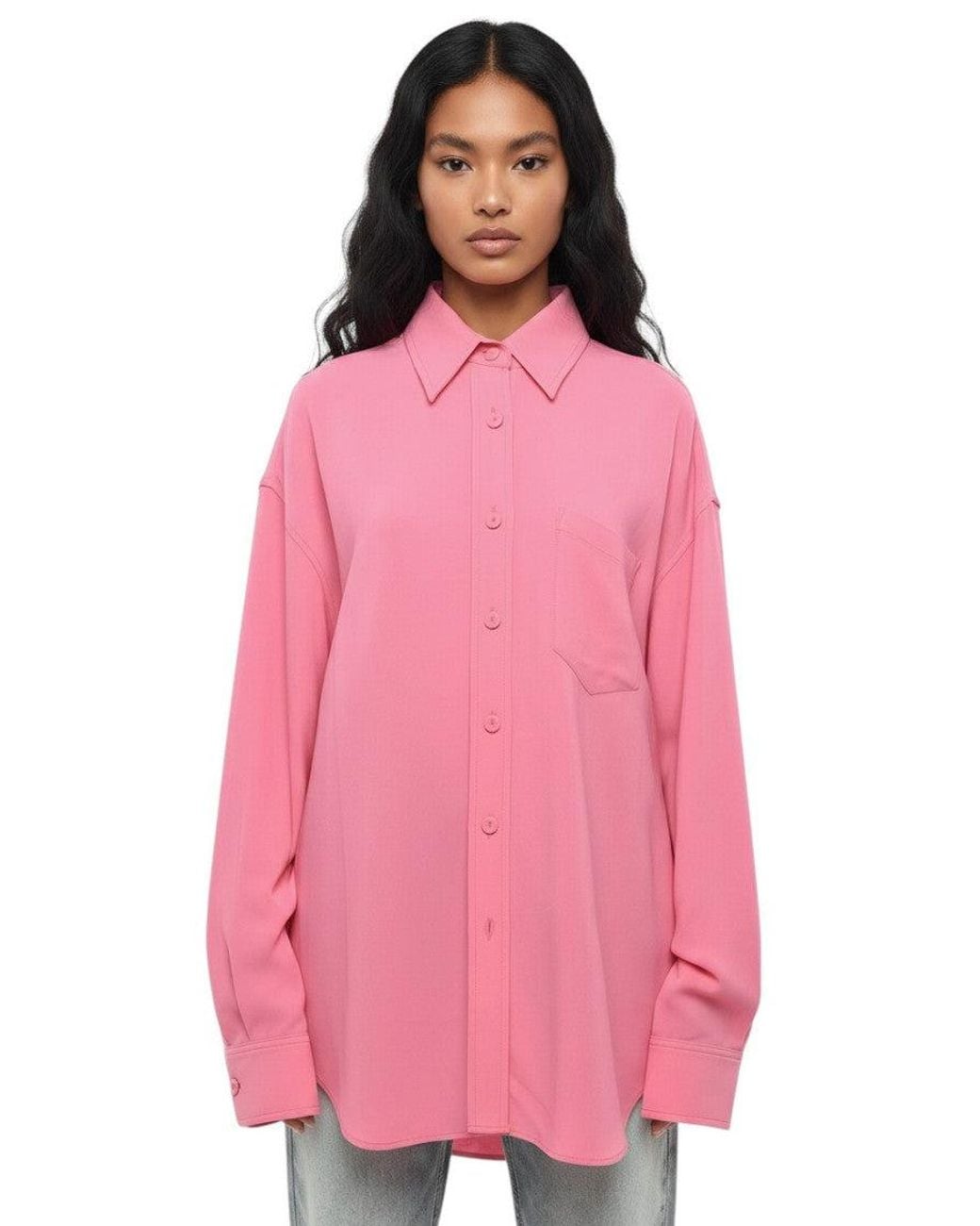 Stella McCartney Pink Oversized Solid Shirt