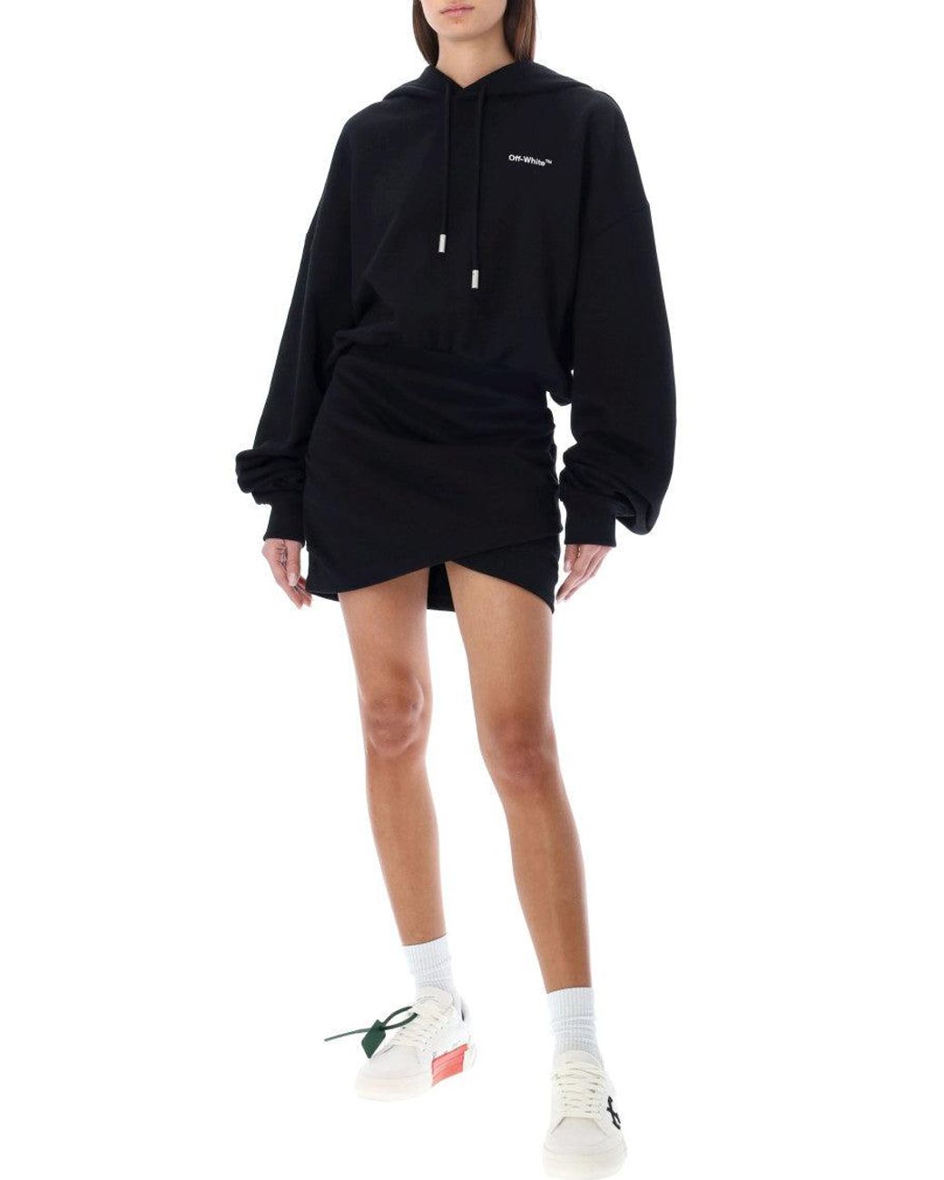 Off-White c/o Virgil Abloh Black Logo Hood Mini Dress