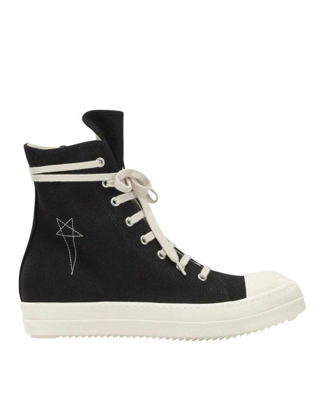 Rick Owens Black High-Top Sneakers for men