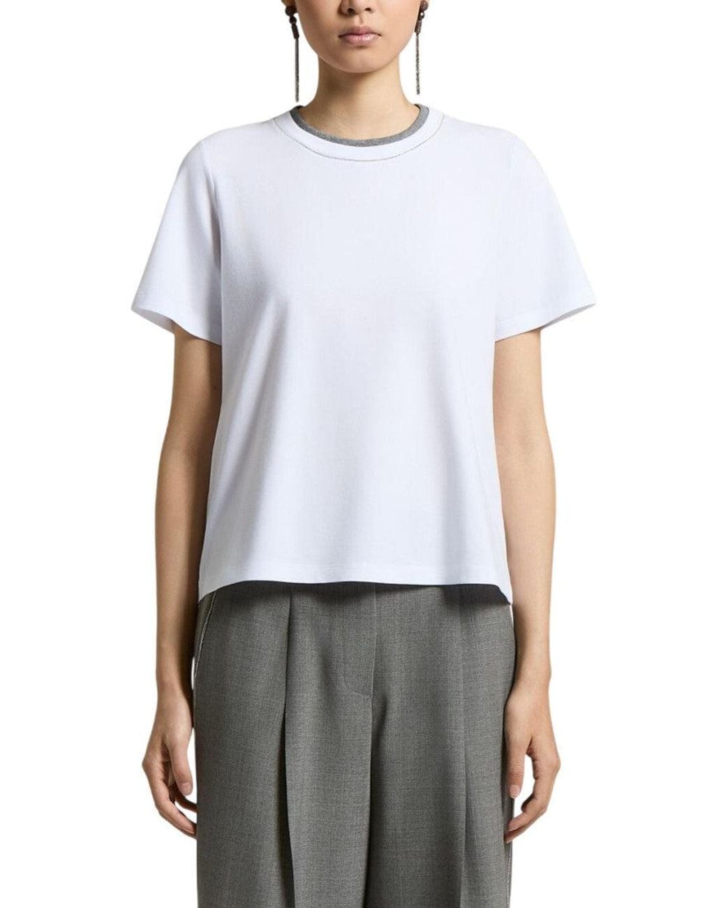 Peserico White Crew Neck T-Shirt