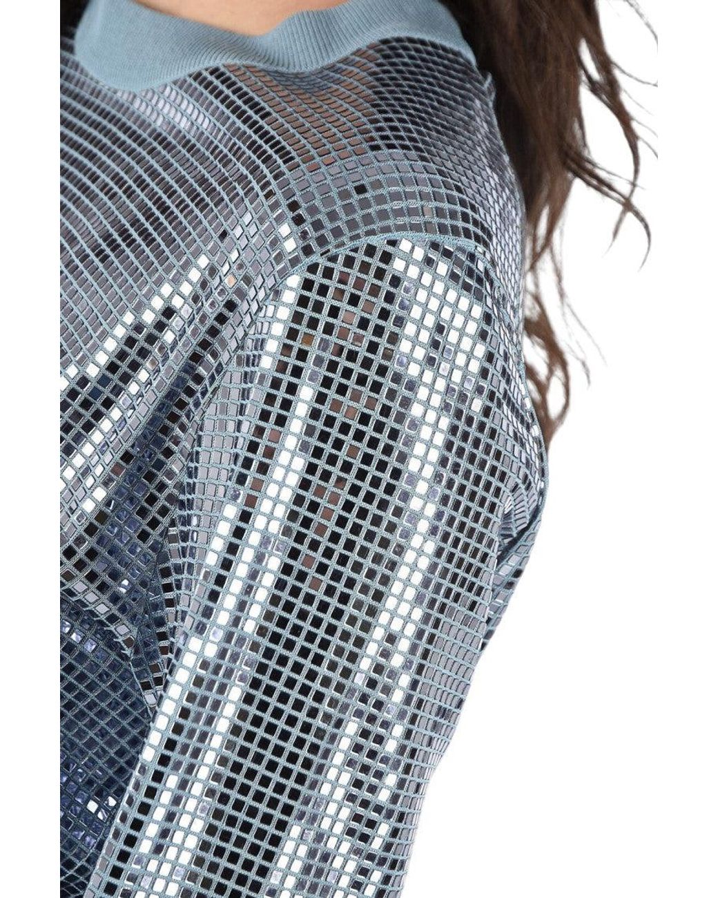 Bottega Veneta Blue Embellished Crew Neck Sweater