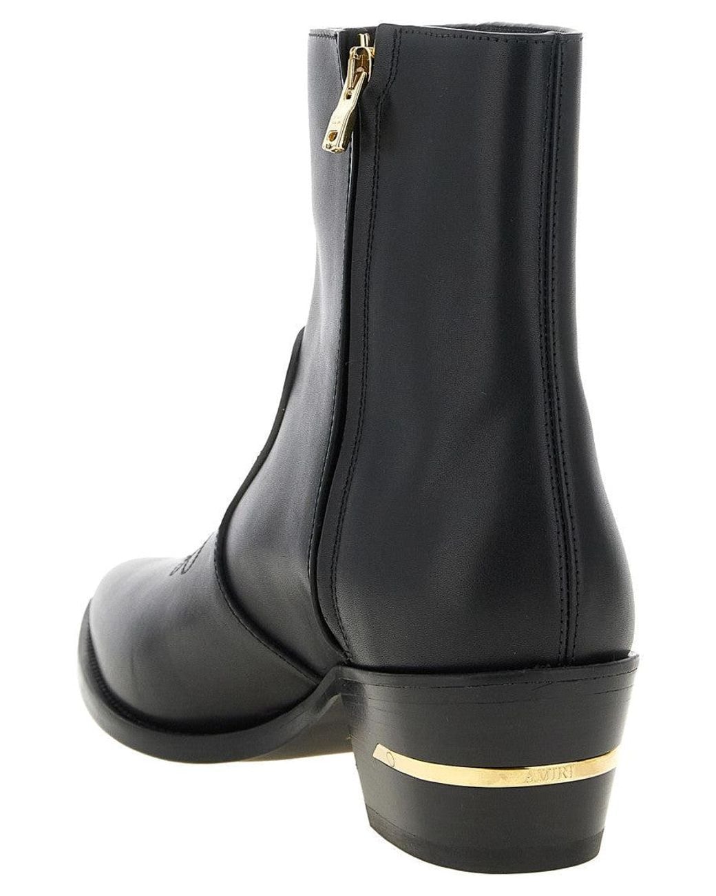 Amiri Black Embroidered Boots for men