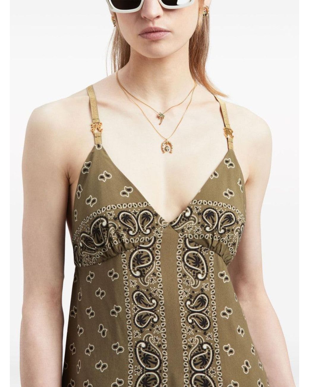 Palm Angels Multicolor Paisley-Print Slip Dress