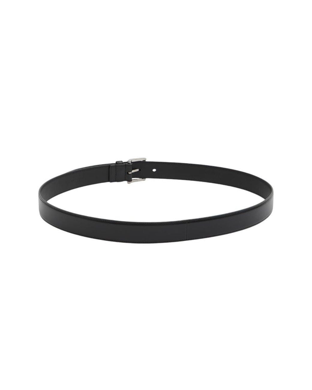 Saint Laurent Black Logo Buckle Belt for men