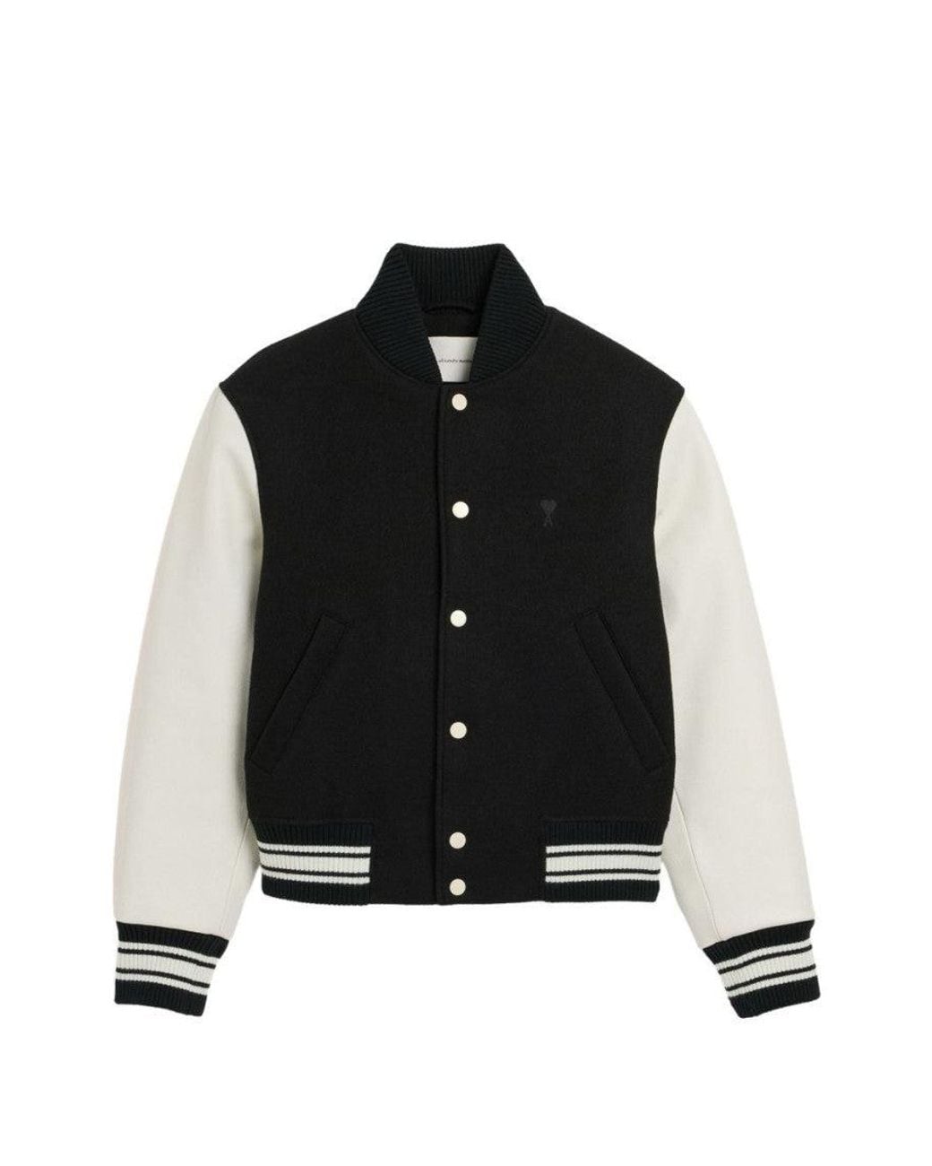 AMI Black Relaxed Bomber Jacket for men