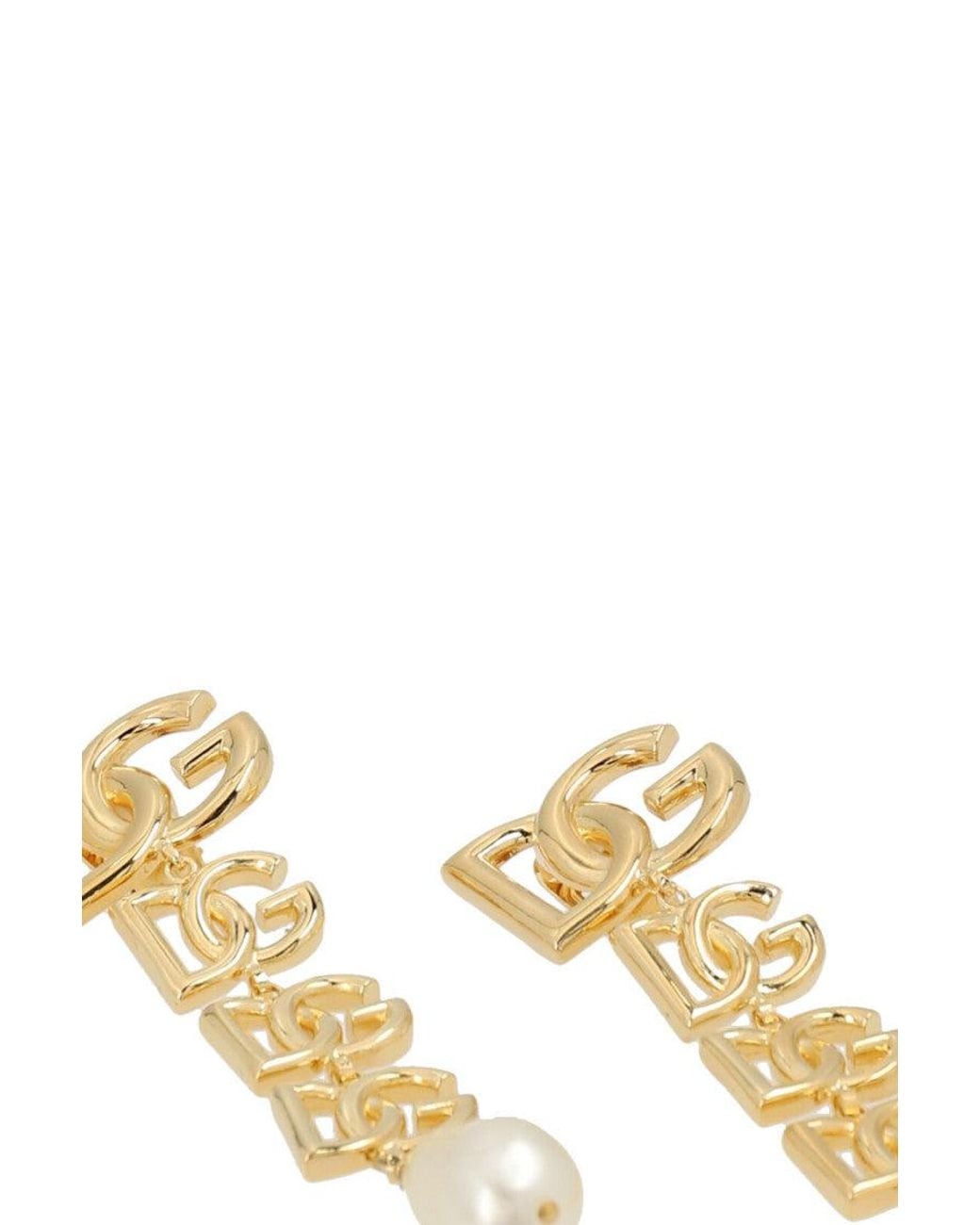 Dolce & Gabbana Metallic Logo Earrings