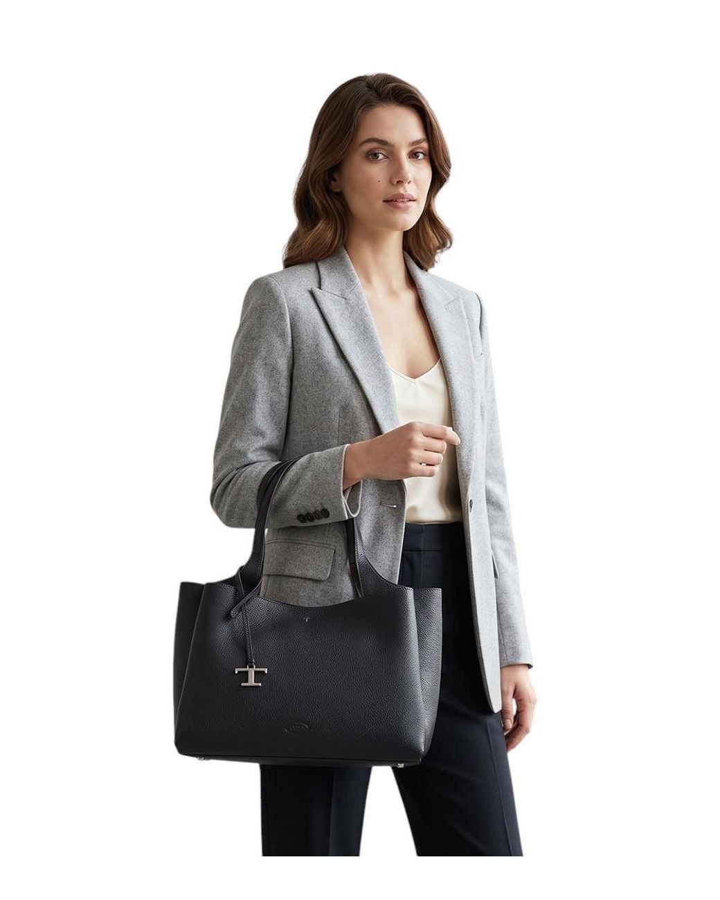 Tod's Black T Timeless Medium Tote
