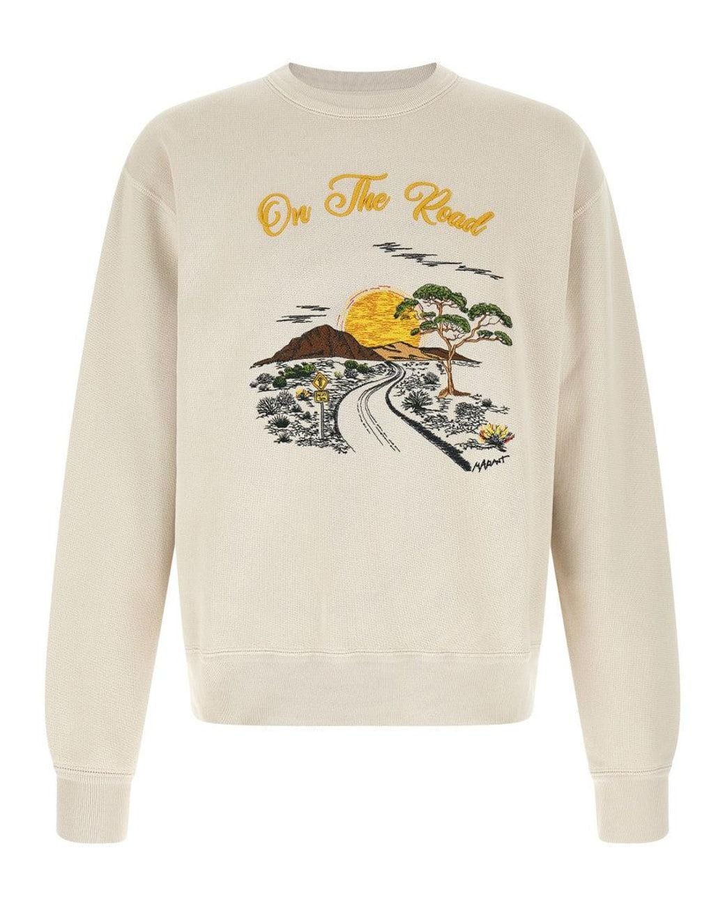 Isabel Marant White Graphic Crew Neck Sweatshirt for men