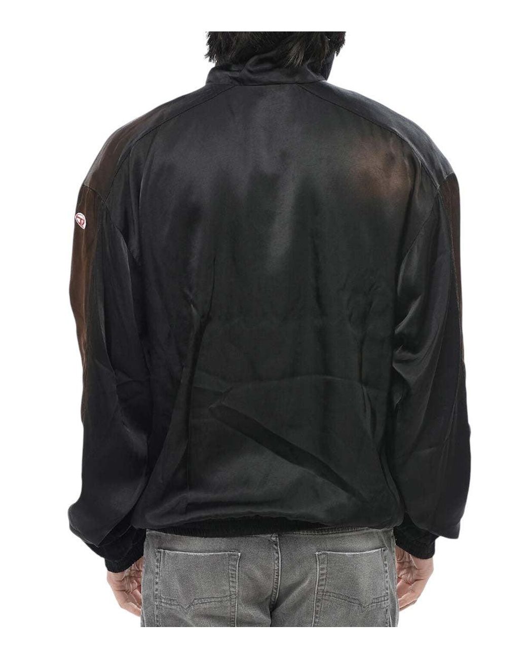 DIESEL Black Mock Collar Jacket for men