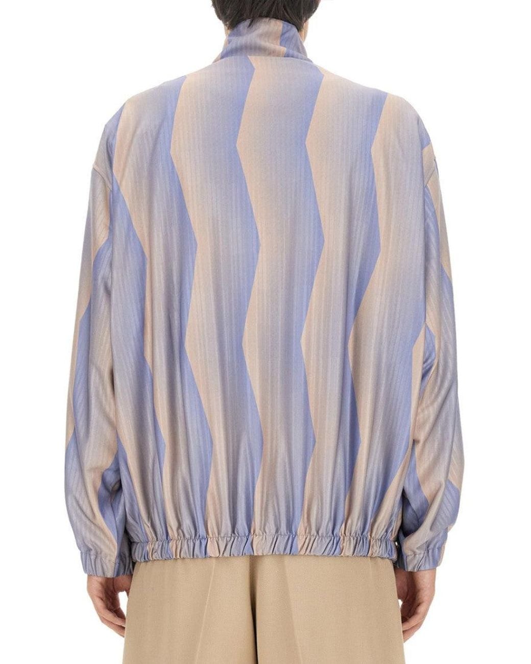 Acne Blue Mock Collar Jacket for men