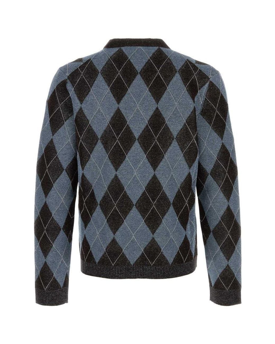 Gucci Black Multi Color V-Neck Embroidered Cardigan for men