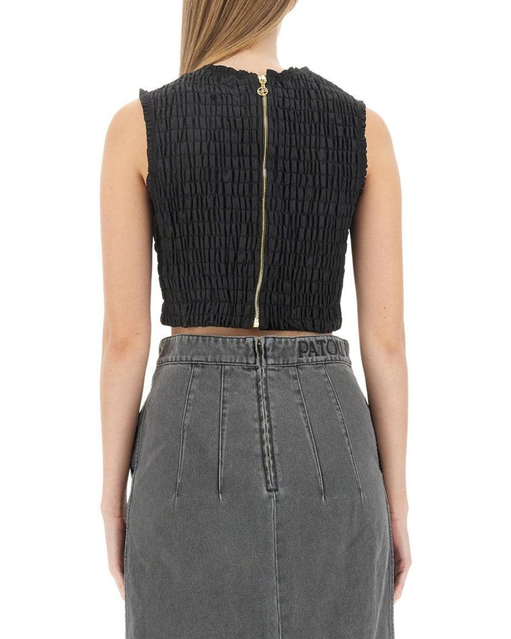 Patou Black Cropped Top