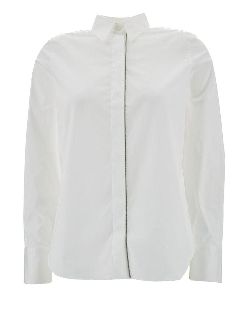 Brunello Cucinelli White Regular Solid Shirt