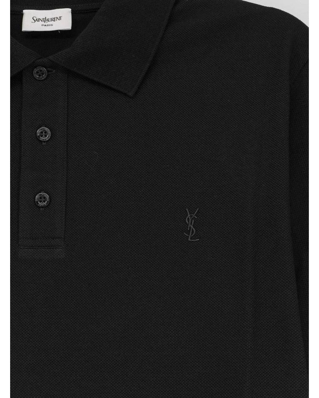 Saint Laurent Black Shirt Collar Polo for men