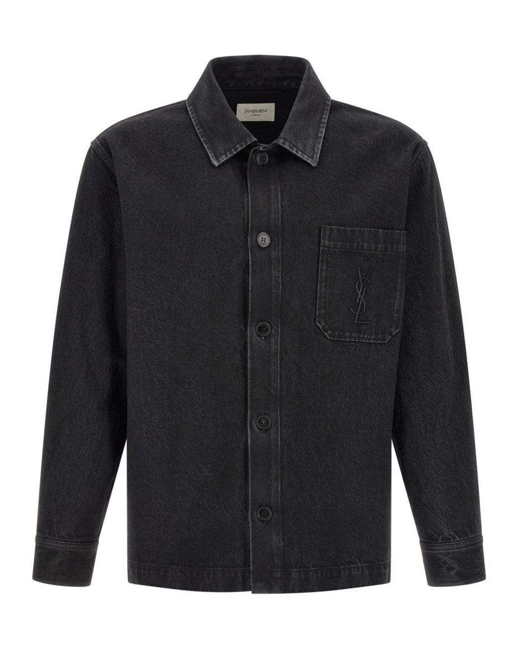 Saint Laurent Black 'Cassandre' Overshirt for men