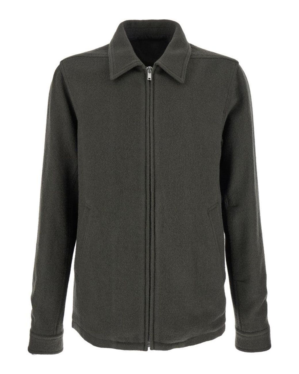 Rick Owens Black Classic Collar Zipped Sweatshirt for men