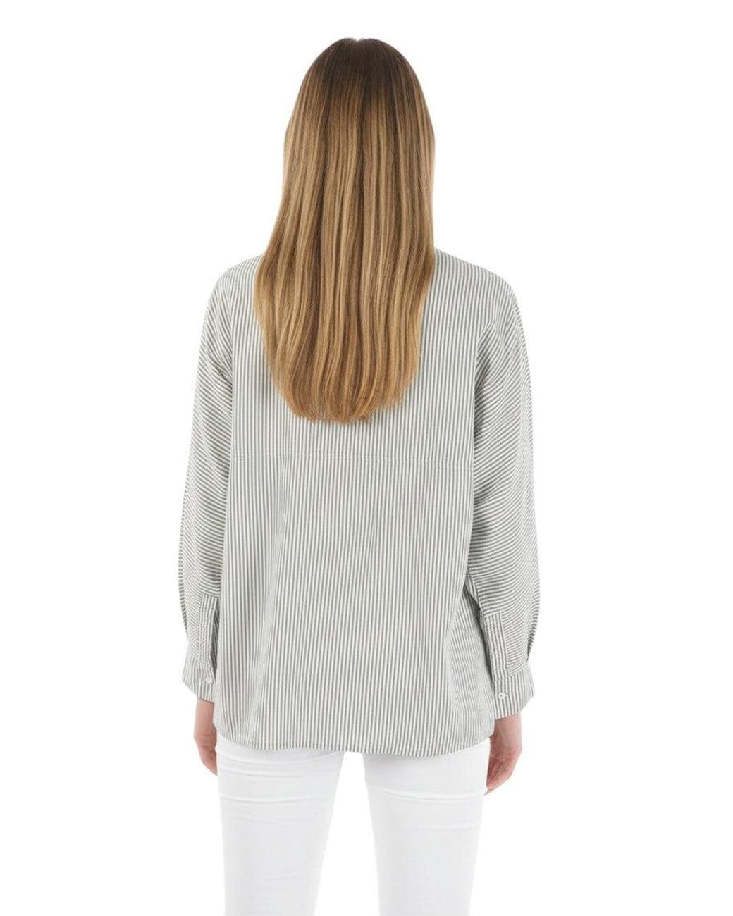 Woolrich Gray Oversized Stripes Shirt