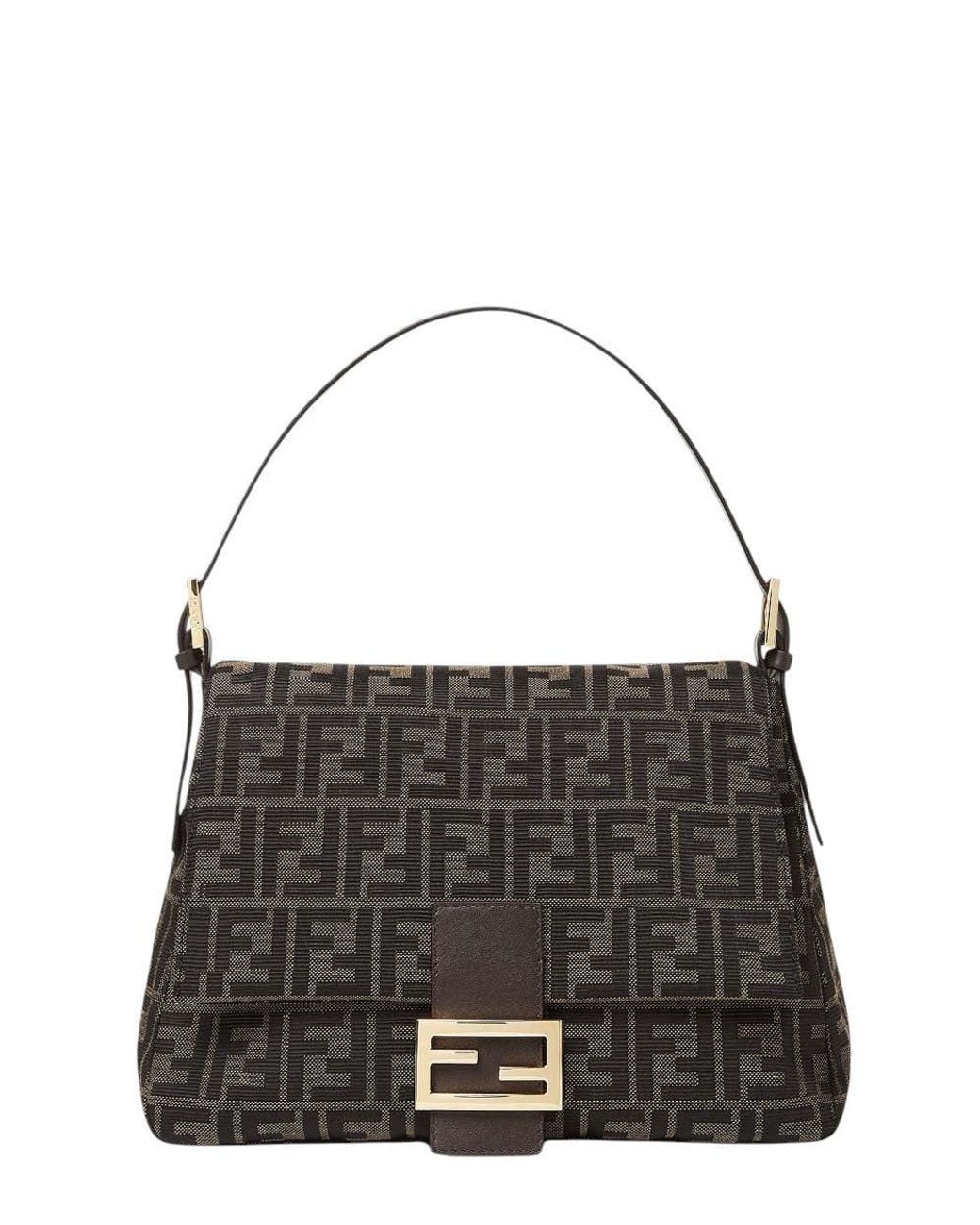 Fendi Black Logo Medium Shoulder Bag