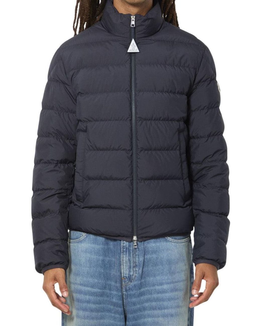Moncler Blue Baudinet Short Down Jacket for men