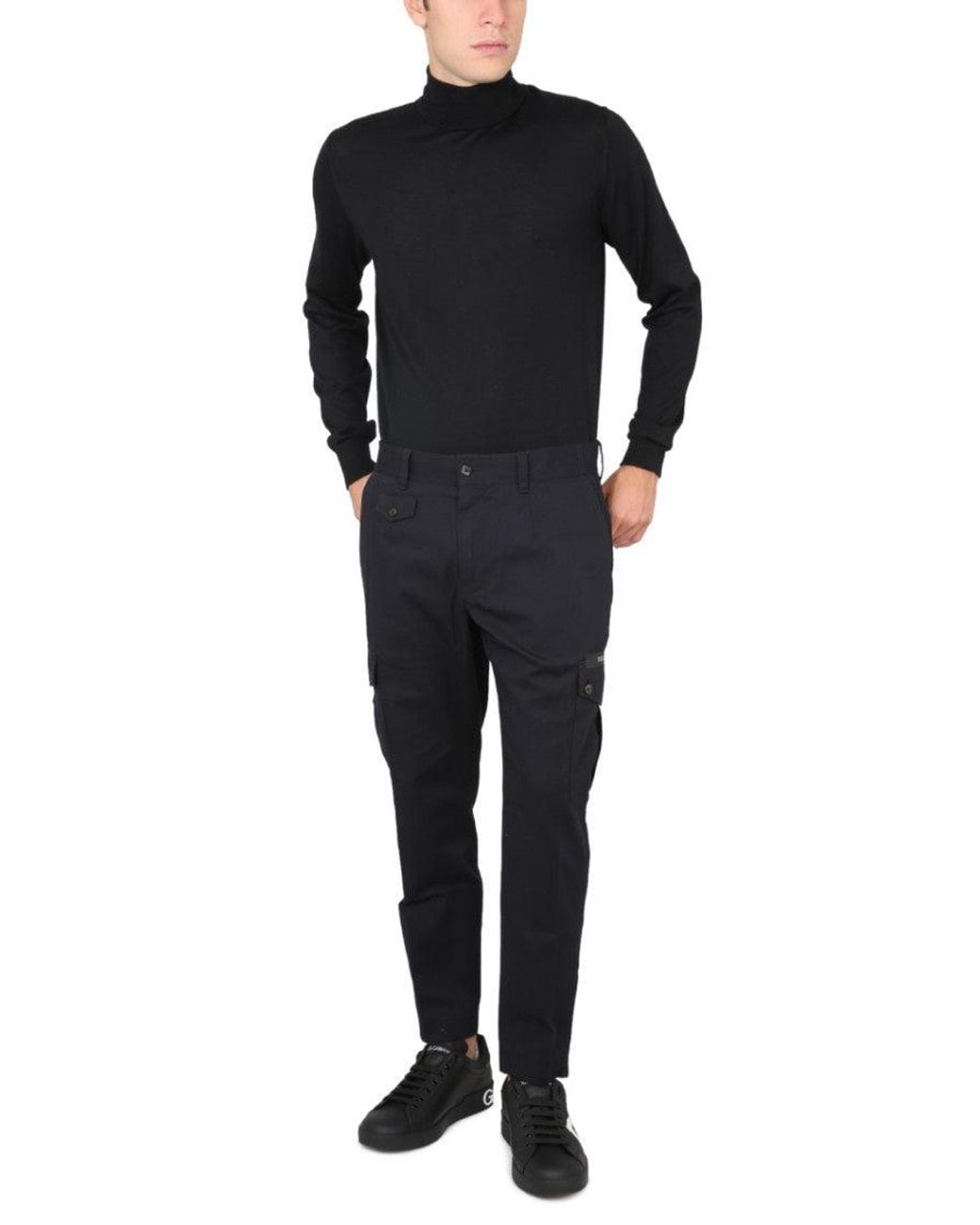 Dolce & Gabbana Black Turtle Neck Sweater for men