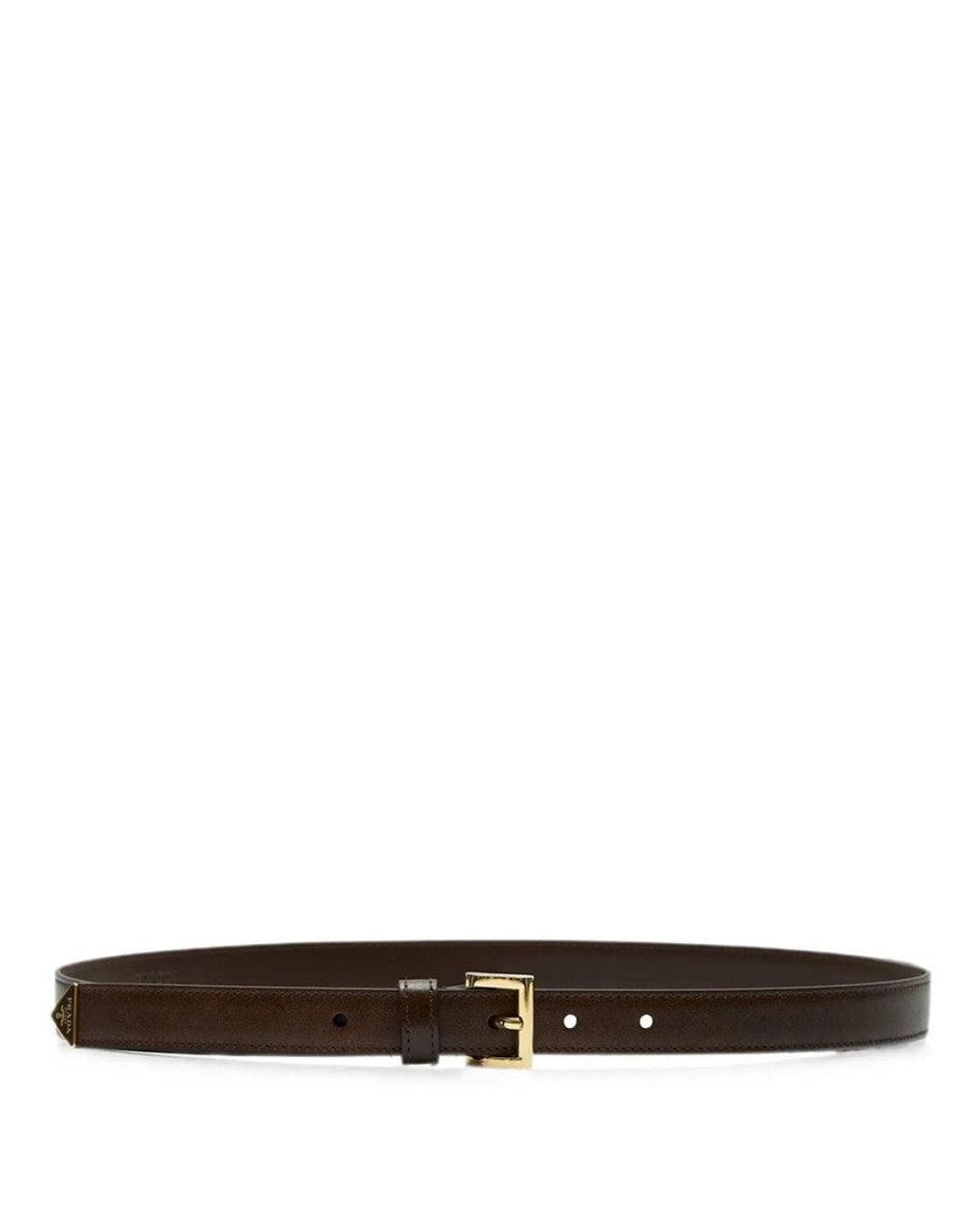 Prada White Dark Solid Belt