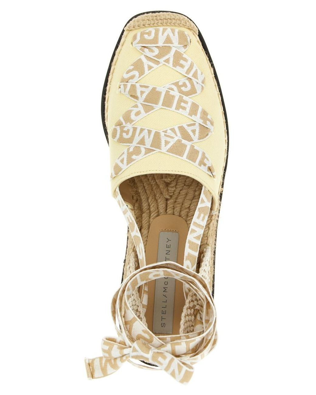 Stella McCartney Natural Logo Espadrille Wedges