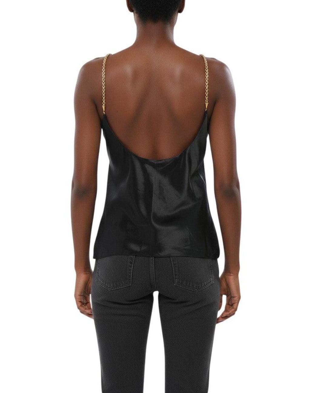 Ferragamo Black Solid Halter Neck Top