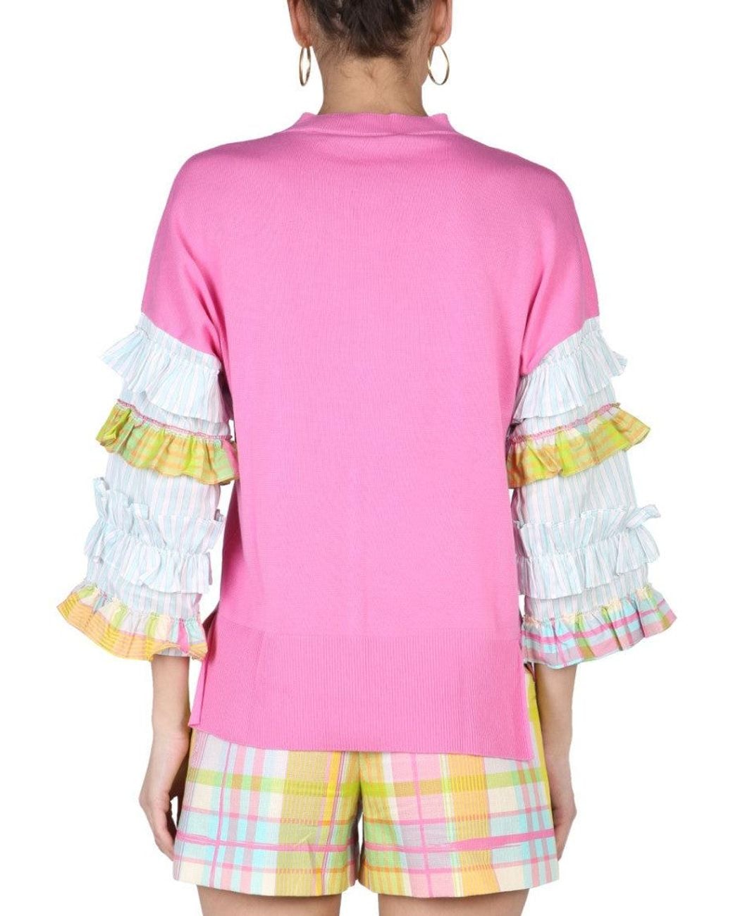 Moschino Pink Knitted Round Neck Sweater