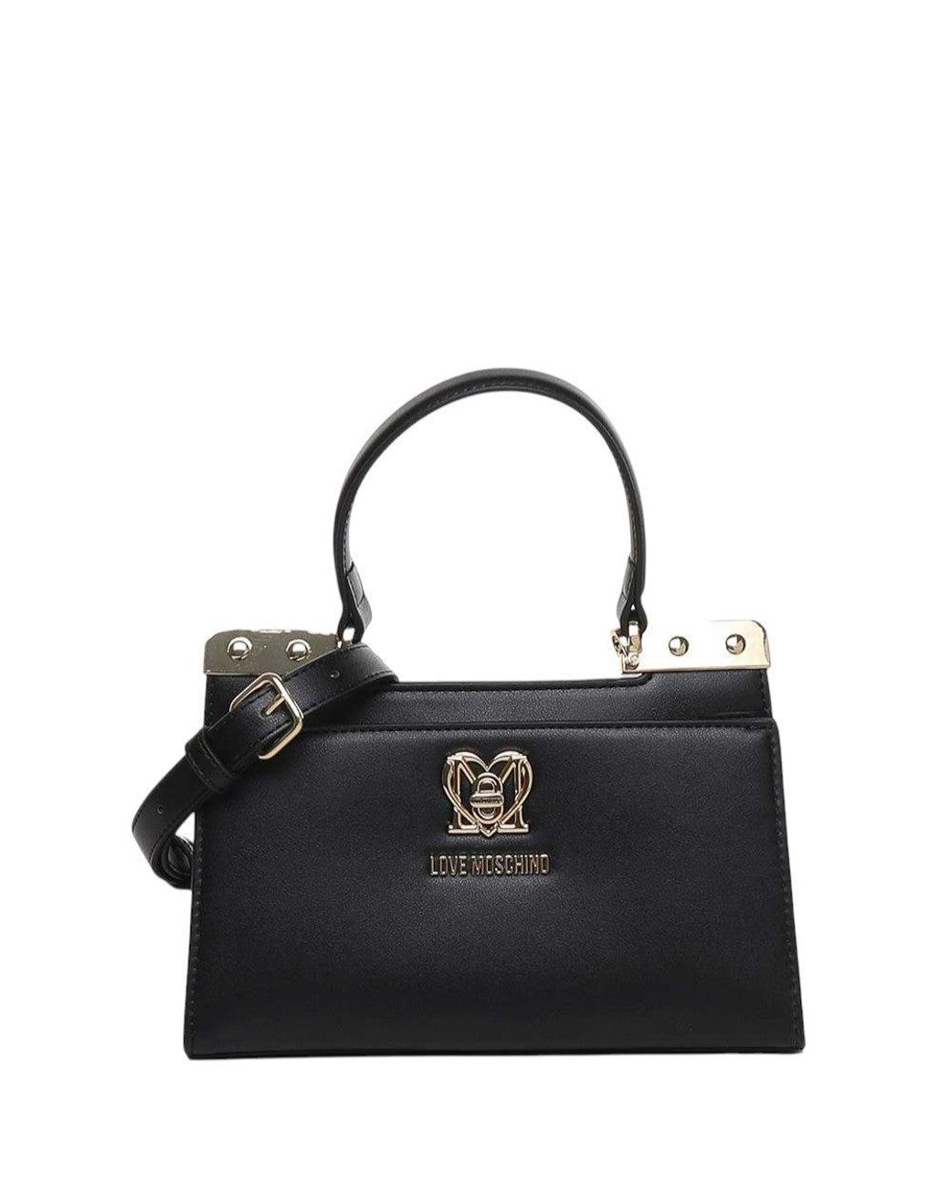 Love Moschino Black Logo Plaque Mini Satchel