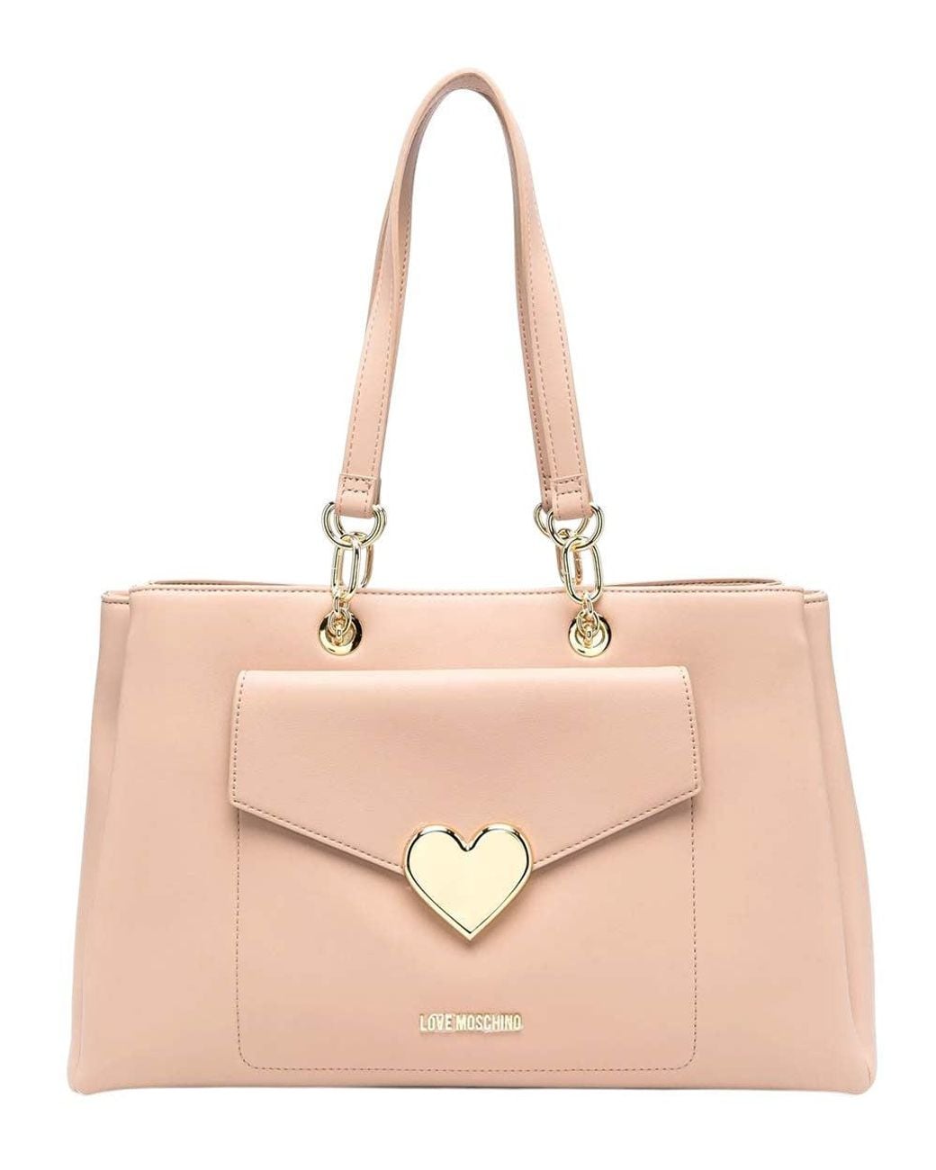 Love Moschino Natural Heart Logo Large Tote